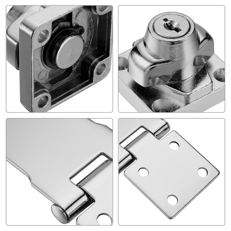 2 Pack Keyed Hasp Locks 4 Inch Twist Knob Keyed
