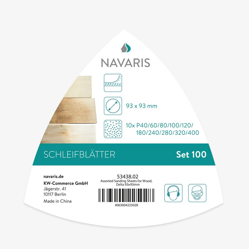 Navaris 100 x Velcro Delta Sandpaper for Triangle Sanders -