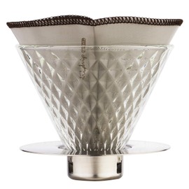 Foldable Permanent Filter for Pour Over Coffee Made of Fine Stainless Steel Mesh (Hand Filter + Permanent Filter)