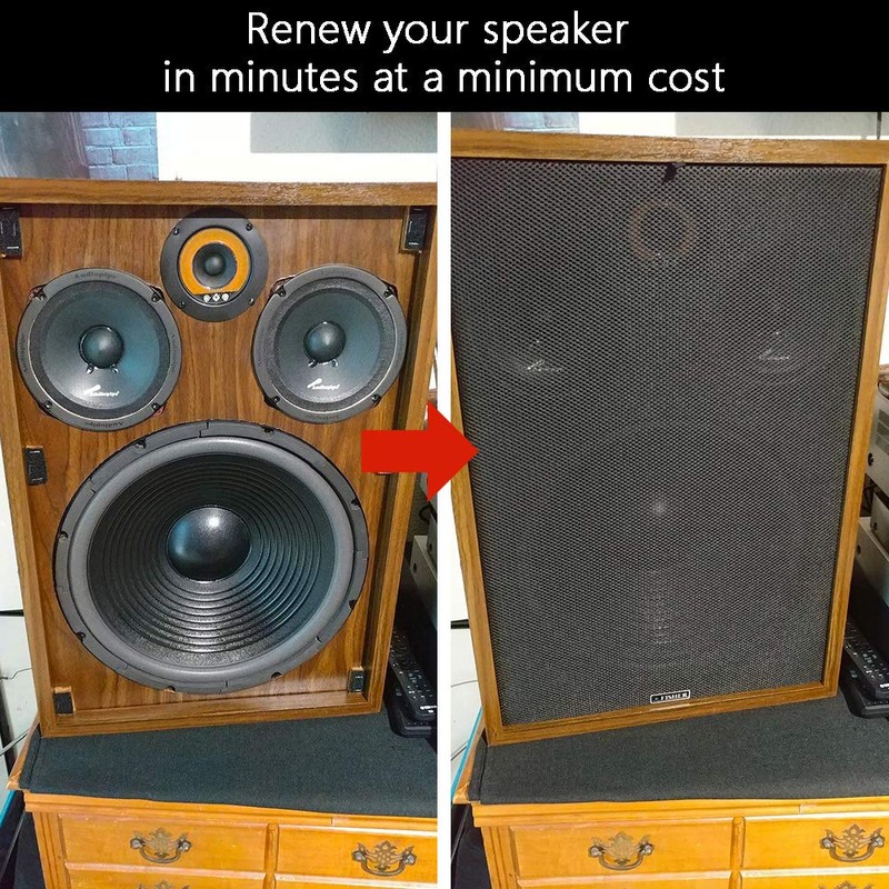 Speaker Grill Cloth Stereo Mesh Fabric for Speaker Repair, Black