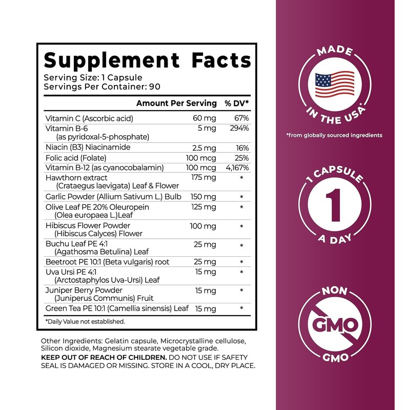 PurePremium Beet Root Capsules for Normal Blood Pressure Support -