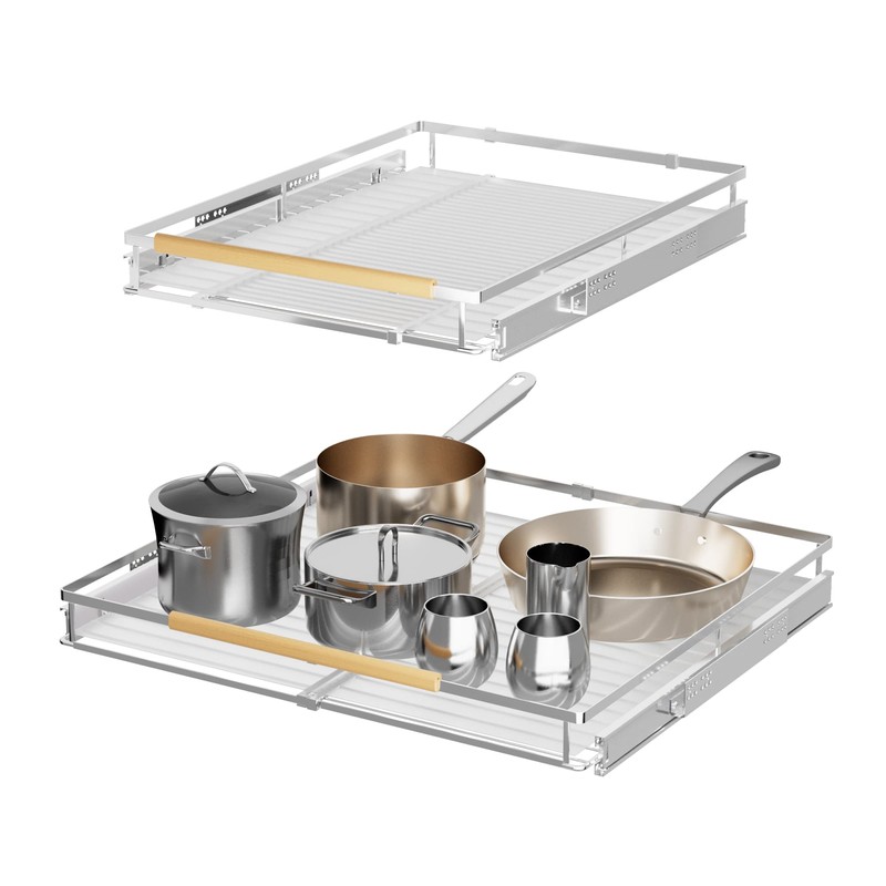 SANNO Expandable Slide Out Shelf Organizer, Pull Out Cabinet Shelves