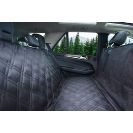 Bulldogology Dog Back Seat Cover 100% Waterproof Heavy Duty Bench Cover with Dog Hammock and Backseat Protector - Premium Pet Car Seat Cover for Cars Trucks SUVs (Large, Black)