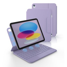 Dexnor Dexnor for iPad (A16) 11th/10th Generation Case with Keyboard Ultra-Light Magnetic Detachable Folio Keyboard Cover Multi-Touch Trackpad Backlit for iPad 10th Gen 10.9" (2022)/11th Gen (2025), Purple