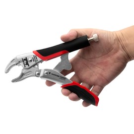 VAMPLIERS 7.5" Vise Grip Heavy Duty Locking Pliers with Screw Extractor Curved Jaws. Professional Grade. Secure Hold, Quick Release. Grip & Remove Stripped/Stuck Screws in seconds.
