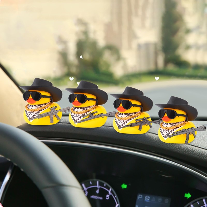 wonuu Car Rubber Duck Ornament Cool Car Accessories Duck Car