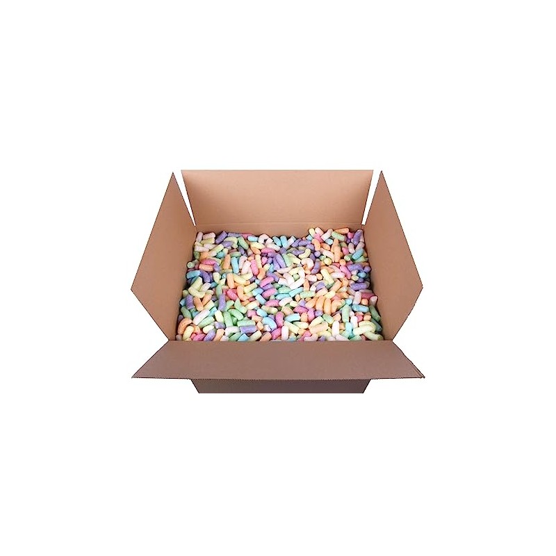 1.5 Cubic Feet Box MULTI COLOURED EcoFlo Biodegradable Loose Fill