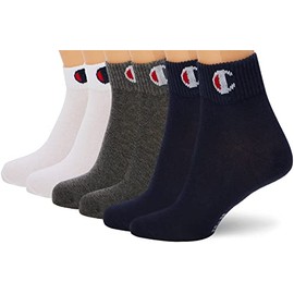Champion Core 6PP Quarter Ankle Socks, Navy, 39-42 (Pack of 6)