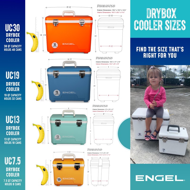 Engel UC13 13qt Leak-Proof, Air Tight, Drybox Cooler and Small