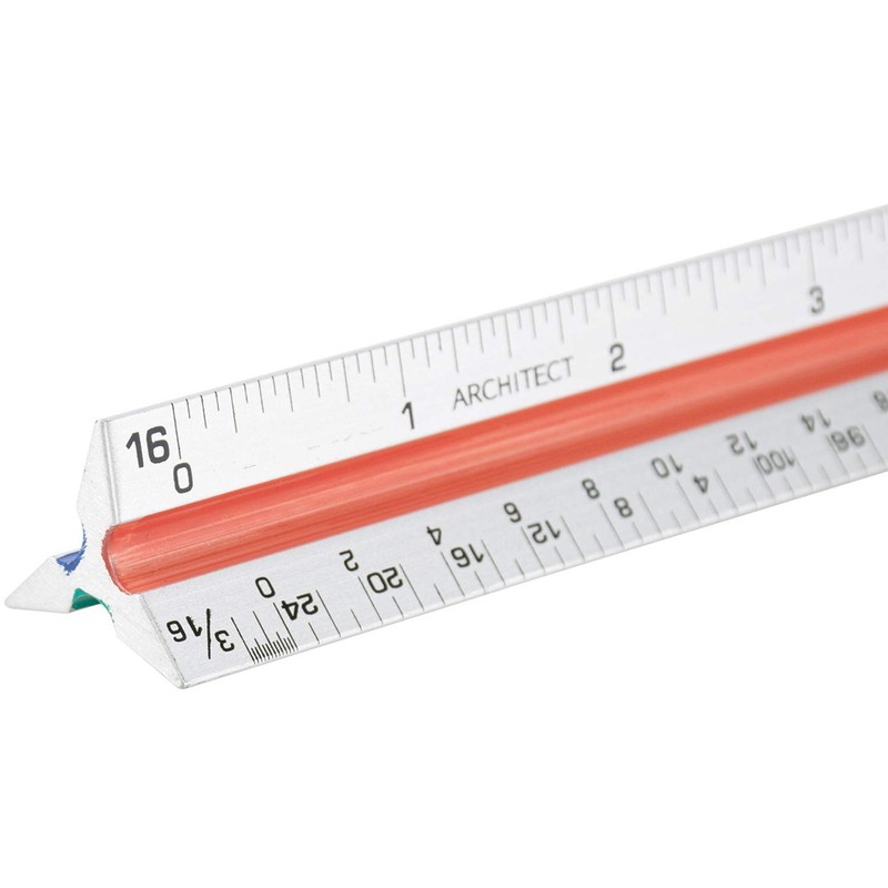 Nicunom 3 Pack Architectural Scale Ruler, 12" Triangular Architect Scale