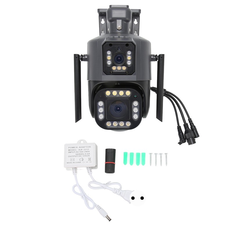 Smart Outdoor Camera 4MP Wireless Three Lens Remote Monitor Auto