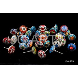 JGARTS 20 X Mix Vintage Look Flower Ceramic Knobs Door Handle Cabinet Drawer Cupboard Pull