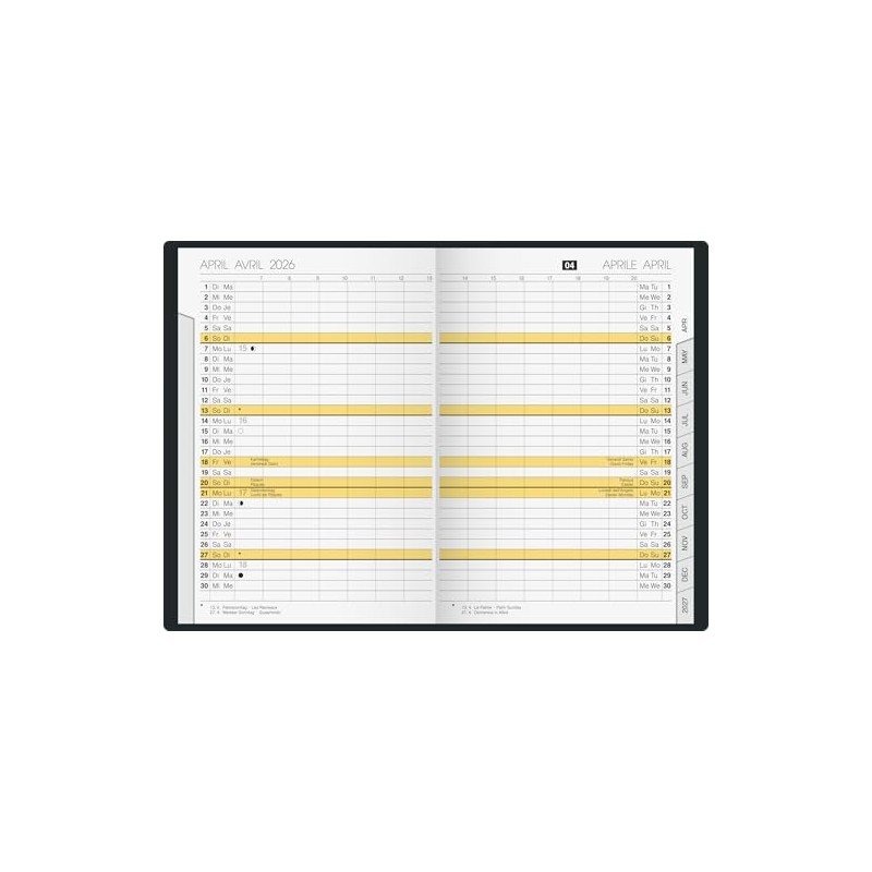 rido/idé Pocket Calendar Model Uni Planner 2026 | A6, Plastic,