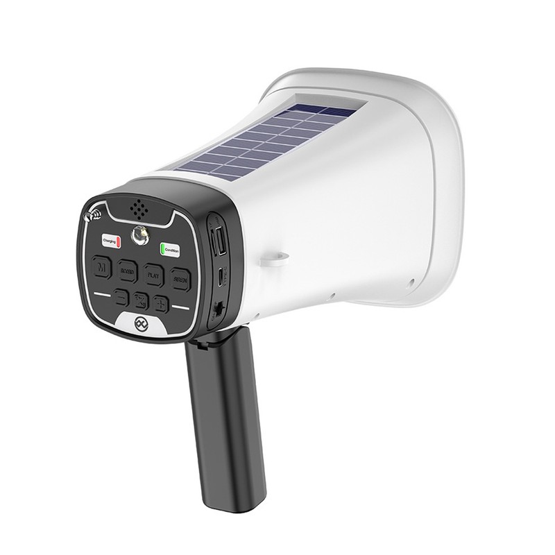 Solar-Powered Megaphone Speaker Portable Wireless BT PA Bullhorn Outdoor Recording
