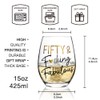 50th Birthday Wine Glass Gifts for Best Friend Grandma Mom