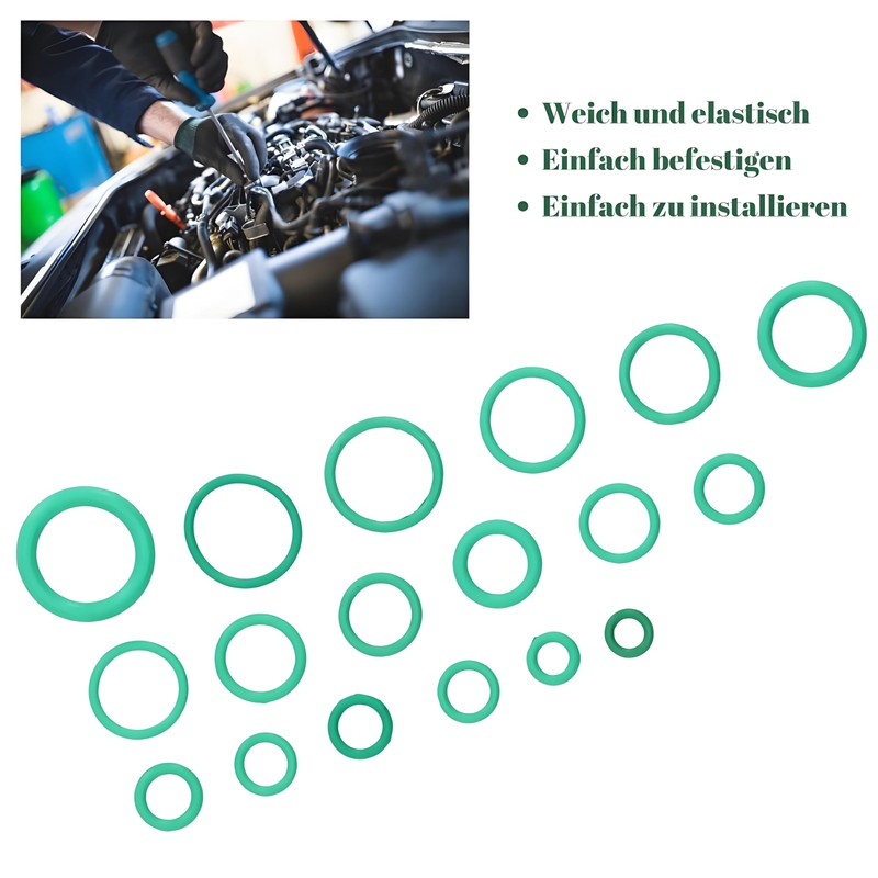 270 Piece Compressor O-Ring Kit Gaskets 18 Sizes Car Air