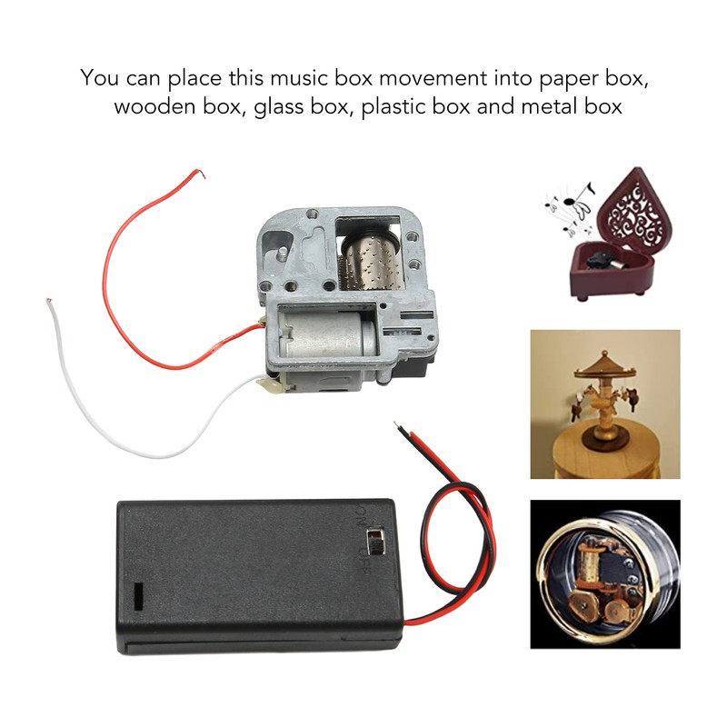 Windup Musical Movement 18 Note Pleasing Alloy Acrylic Easy Mounting