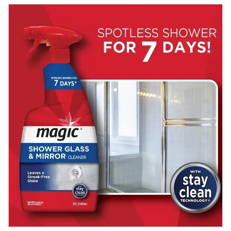 Magic SHOWER GLASS MIRROR Mold Stains CLEANER Fog Free &
