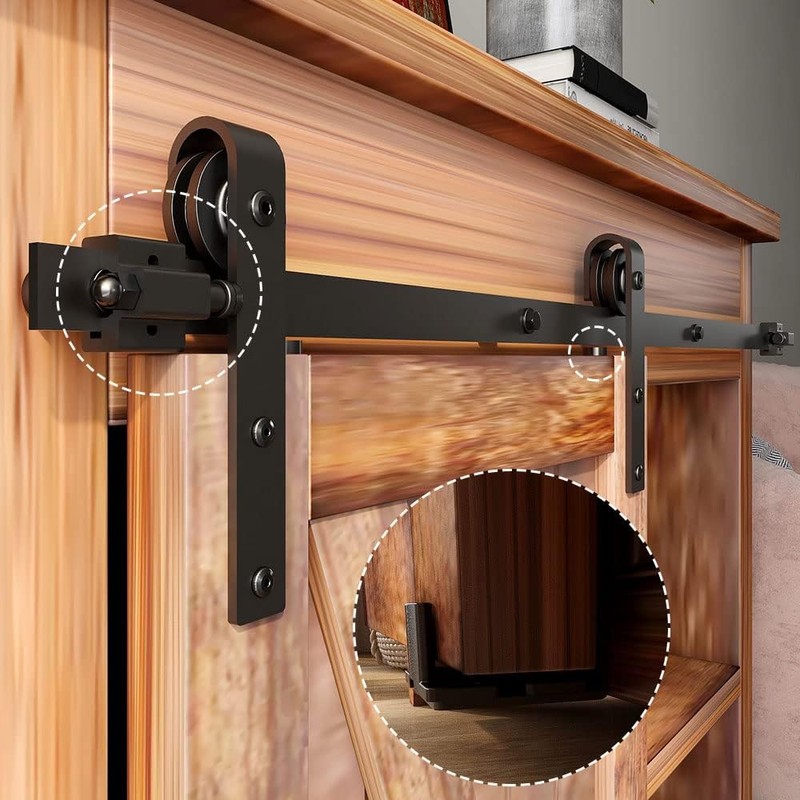 CCJH 3FT Mini Sliding Barn Door Hardware Kit Closet Cabinet