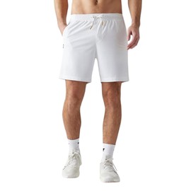 Rhone 7" Pursuit Short - Mens Lined Workout Short, Lightweight, All-Way Stretch Gym Short with Medium Compression Liner (Bright White, Small)