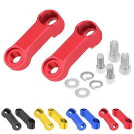 Windance 2pcs 10mm Motorcycle Rearview Mirrors Mount Riser Extend Adapter Bracket for Honda Suzuki Yamaha Universal Modification Part (Red)