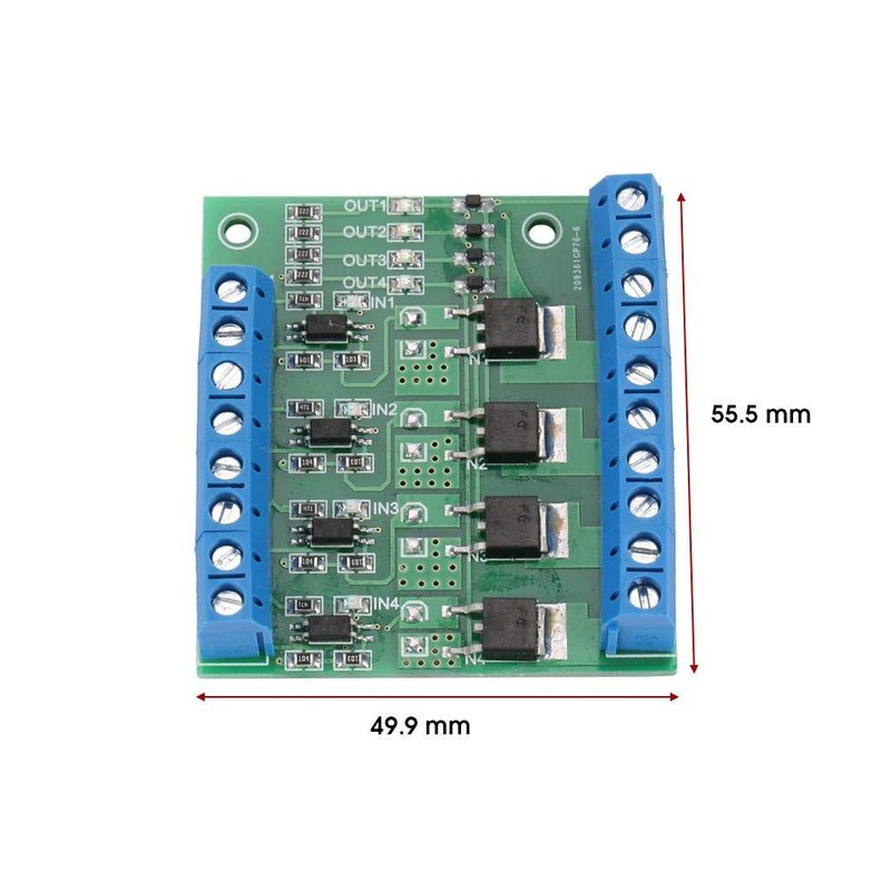 Walfront YYNMOS-4 PLC Amplifier Circuit Board 4-Channel MOS FET Module