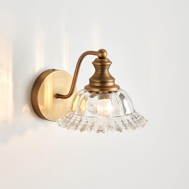 XIEDUN Vintage Wall Sconces Brass Wall Lights for Living Room