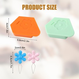 2 Pcs Sewing Machine Magnetic Seam Guide with Needle Threaders, Multifunctional Polygonal Hemmer Guide with Scale Quilting Supplies for General Sewing Machine Accessories