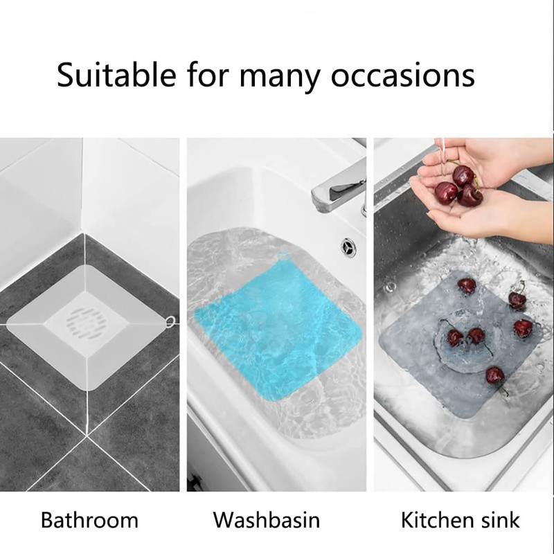 Silicone Tub Stopper Floor Drain Cover, 2 Pieces Sewer Anti-Odor