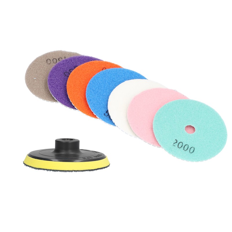 7Pcs Diamond Polishing Pads Wet Dry Polish Kit Grit 1Pc