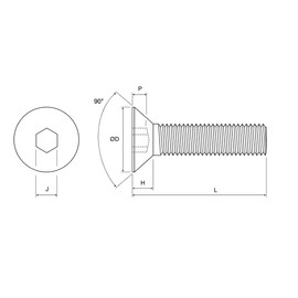 M4 (4mm x 10mm Inc Head) Hex Socket Countersunk Machine Screws - A2 Grade Stainless Steel (Pack of 20)