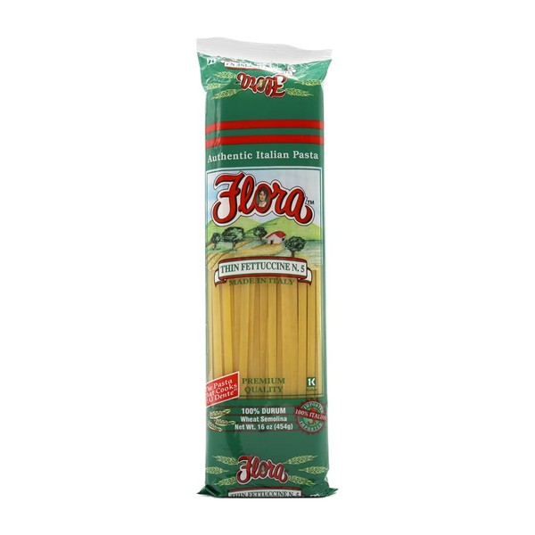 Fettuccine Pasta by Flora Foods - Thin Fettuccine Pasta N.5 - Pasta Imported from Italy - 100% Durum - Premium Quality