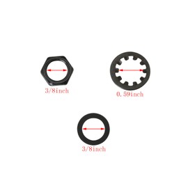 DGBRSM 4 Sets 3/8" Guitar Nut Flat Washer and Locking Washer Metal Hex Nut for US CTS Pots and Jacks, Black