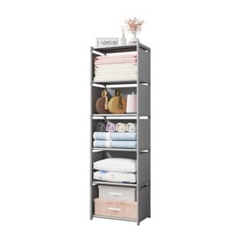 Riipoo Storage Cube Shelves, 5-Cube Organizer Shelf for Bedroom Closet, 6-Layer Small Bookshelf, Bookcase Unit for Small Spaces