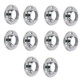 HERRAJES GA Brida Cromada Para Tubo Redondo De Closet 40 Piezas