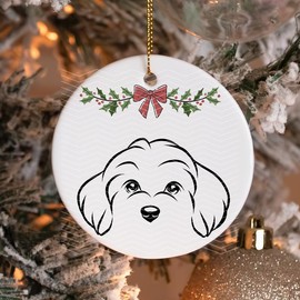 Minimal Dog Christmas Ornament:_#16 Bichon
