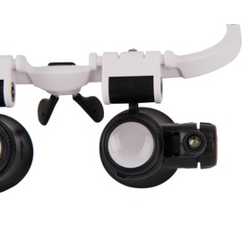 Reparatur Lupe mit Licht Kopfband Lupenbrille Kopflupe Brillen Lupe Lampe Hände Frei für Brillenträger Hobby Reparatur Juweliere Nähen Wimpernverlängerung