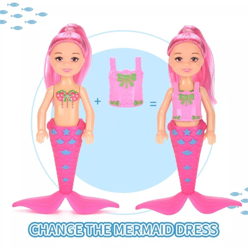 12 Pack Mermaid Dolls Pretend Playset - 6" Mini Figures