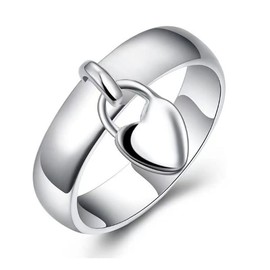 Stocking Stuffers Holiday Outfits for Women 2024 Heart Ring for Women Silver Statement Rings Cute Heart Dangle Ring Engagement Promise Wedding Anniversary Ring Jewelry Gift