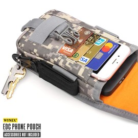 WYNEX - Funda táctica para teléfono celular, funda para teléfono inteligente, organizador de tarjetas de bloqueo para teléfono celular, compatible con funda para cinturón de cintura, incluye clip de