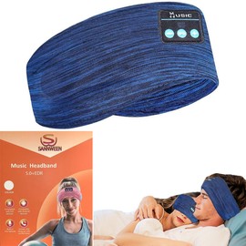 SANNWEEN Bluetooth Headphones, Sleep Headphones Headband Wireless for Sleeping Side Sleepers - adjustable sleep headphone, and Bluetooth Headbands for Women Men (Blue)
