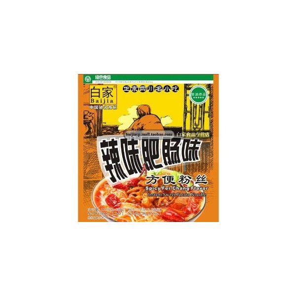Sichuan Baijia Instant Sweat Potato Thread/noodle Spicy Artificial Fei-chang Flavor 3.70 Oz (Pack of 8)