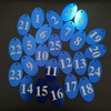Sourcemall Aluminium Alloy 1-50 Blue Number Pendant with Key Ring