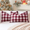 Sungeek Set of 2 Christmas Tartan Cushion Covers, Buffalo Plaid