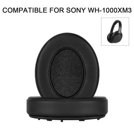 ELZO Ersatz Ohrpolster für Sony WH-1000XM3, Premium Ersatzpolster für Sony WH-1000XM3 (WH1000XM3) Kopfhörer, Ersatz Ohrkissen Over-Ear-Kopfhörern, Schwarz