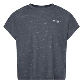 Hurley Girls' Soft Knit Basic T-Shirt, Shadow Black, 5