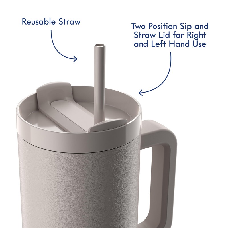 go! 40oz Stainless Steel Handle Tumbler with Triple Insulation &