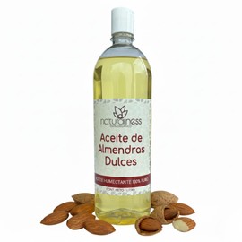 Aceite de Almendras Dulces Naturalness 1 Litro | 100% Puro y Natural | Hidratante Corporal, Masajes, Cabello y Uñas | Ideal para Piel Seca y Sensible