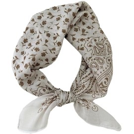 MaxWant Scarf, Linen Scarf, 22.8 x 22.8 inches (58 x 58 cm), Square, Women's, Linen, Cotton, Spring, Summer, Autumn, Thin, UV Gift, Hair Ornament, Bag Decoration, 31#