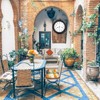 16 Inch Large Outdoor Clock Waterproof with Thermometer - Vintage